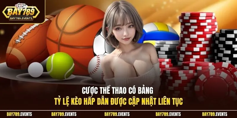 Cược thể thao có bảng tỷ lệ kèo hấp dẫn được cập nhật liên tục